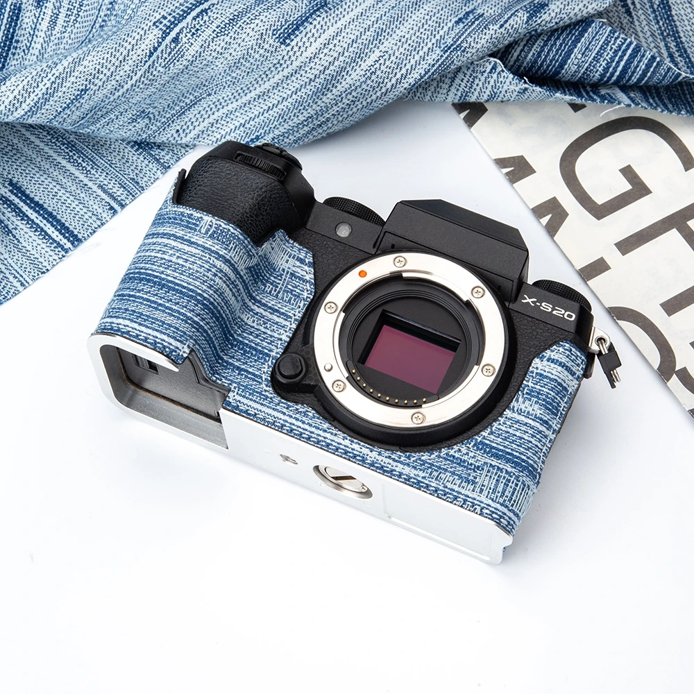 XS20 Vintage Denim Camera Half-Wrap Case Camera Protector Cover for Fuji XS20 XT50 XT5 XT30 X100VI XT30III XT30II XE5 Case