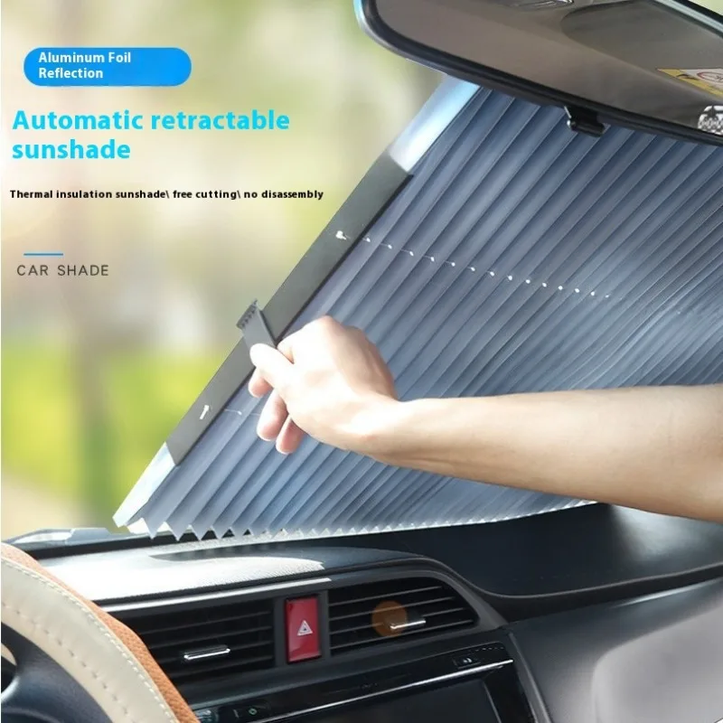 

Automatic Retractable Sunshade Sunscreen Front Car Sunshade Windshield Summer Car Sunshade Car Accessories