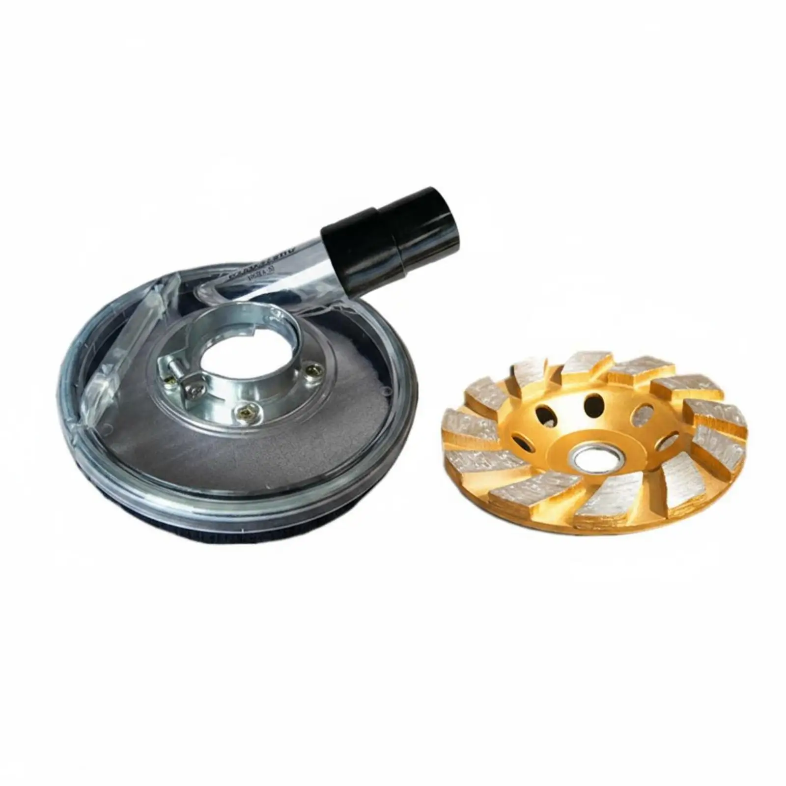 Angle Grinder Dust Management Shroud for 4 Inch Grinding Wheel Vacuum Compatible Concrete Stone Dust Collector Tool Attachment