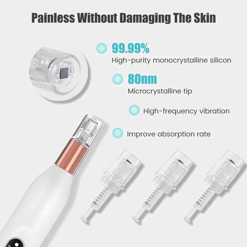 Rechargeable Derma Pen with Screw Cartridge Dermapen Wireless Microneedling Machine Microneedle Micro Needle Facial Dermapen