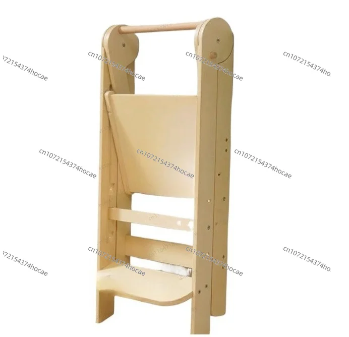 Kids' Folding Learning Tower Step Stool with Handrails for Bathroom & Kitchen