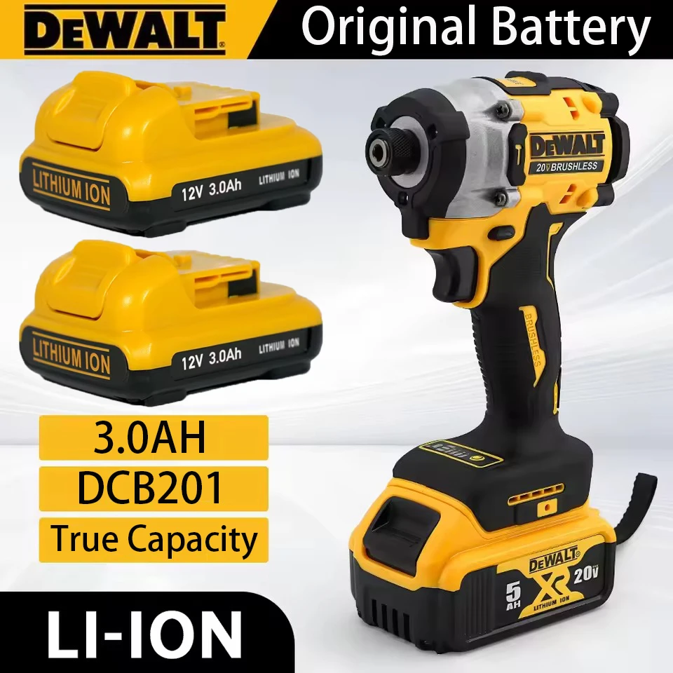

12V 3Ah DCB201 DeWalt Battery Lithium Ion Battery DCB182 DCB120 DCB123 DCB122 Power Tools Replacement Rechargeable Batteries