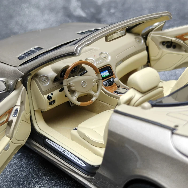 Norev 1:18 Mercedes Benz Sl500 R230 2003 Convertible Scale Cars Die Cast Model Cars Metal Miniature Car Toy Fully Open the Door - view 6