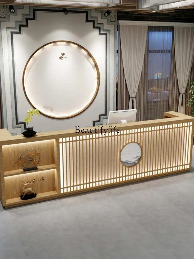 New Chinese Cashier Pavilion of Regimen Reception B & B Teahouse Front Desk Counter Customization