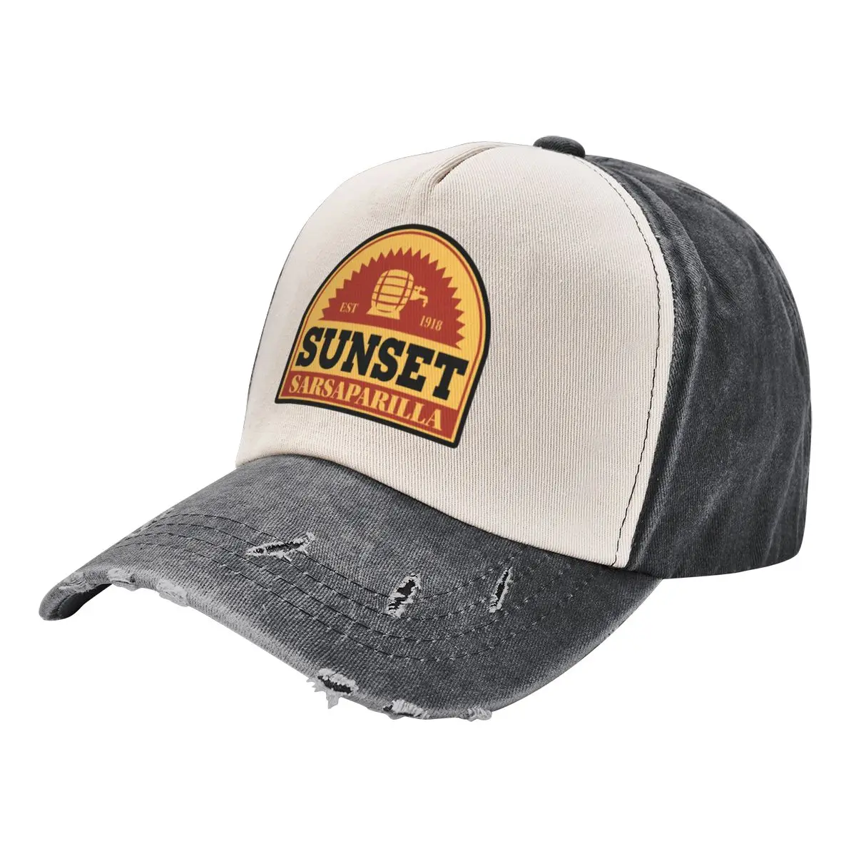 Sunset Sarsaparilla - sunset sarsaparilla Stroked Symbol - sunset sarsaparilla label printout Baseball Cap Beach For Men Women's