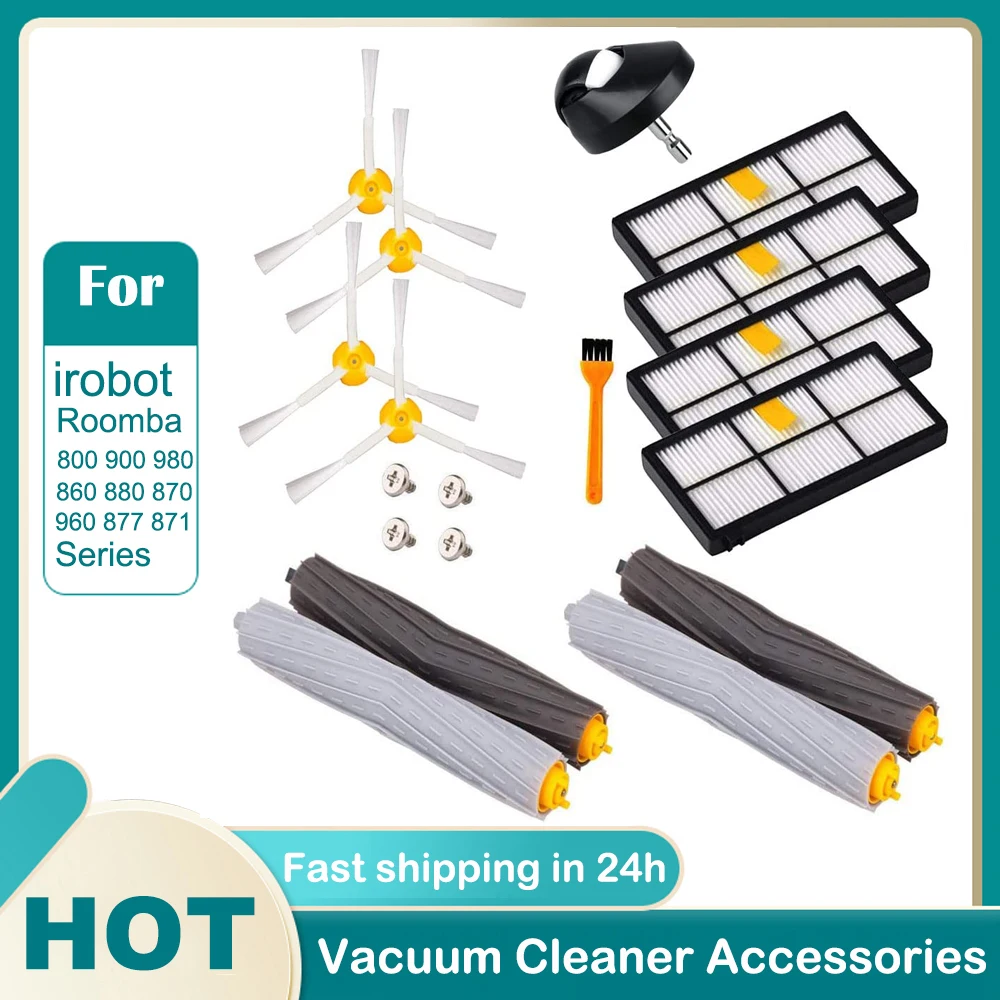 

Roomba Accessory Kit for irobot roomba 880 805 860 870 890 960 980 Vacuum Cleaner Caster Wheel, Hepa Filter & Side Brush