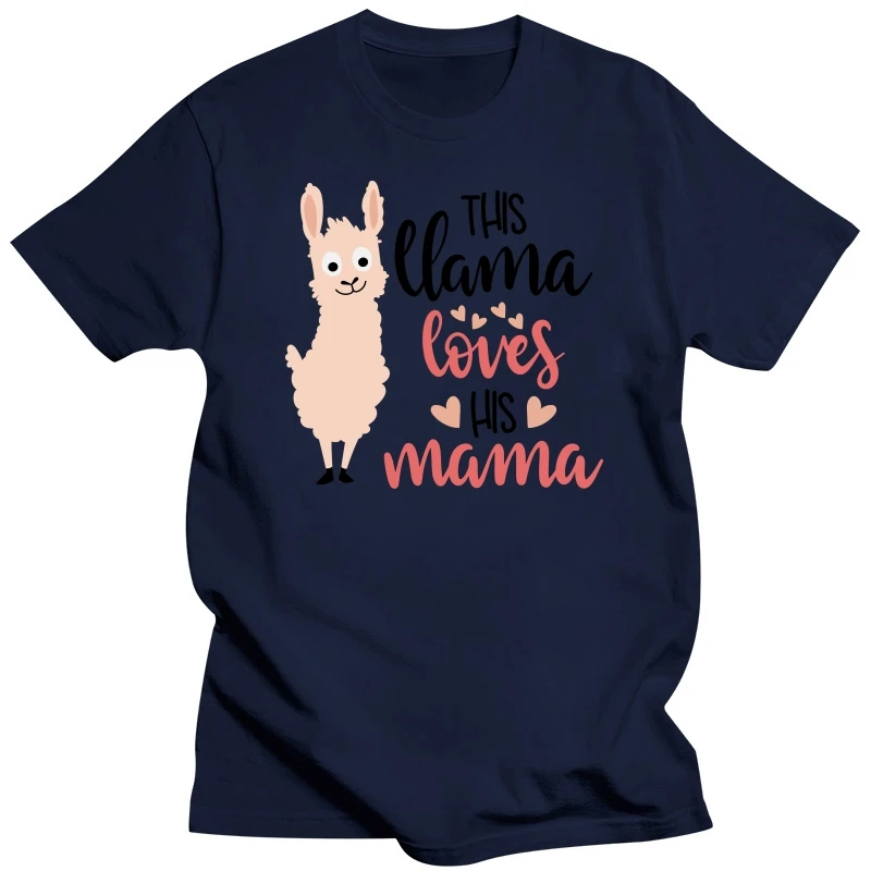 Cute Mama Llama Family Zoo Trip LlamaMen Summer T-shirtdrop shoppingHipstersSolid Color