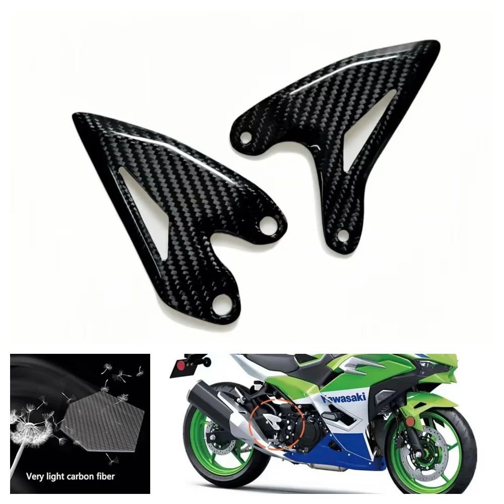 

For Kawasaki Ninja 500 Z500 2024 2025 100％ Carbon Fiber Motorcycle Pedals Rear Wheel Set Moto Accessories Heel Guards Accessorie