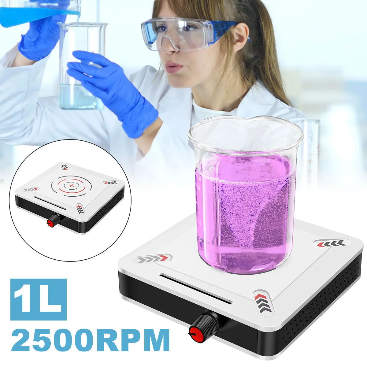 1L 2500RPM Magnetic Stirrer Mixer Agitator Laboratory Mini Portable Stir Plate Miniature Speed Magnetic Stirrer 50HZ AU Standard