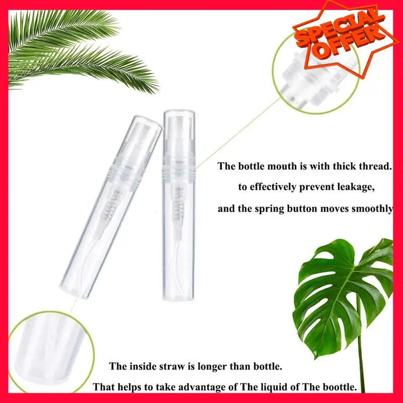 

-ESTR 600Pcs Transparent Empty Spray Bottles 3Ml Plastic Mini Refillable Container Empty Cosmetic Containers