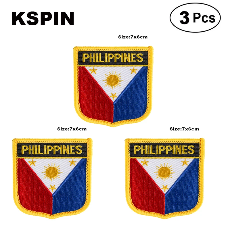 Philippines Shiled Shape flag patches national flag patches for Cothing DIY Decoration