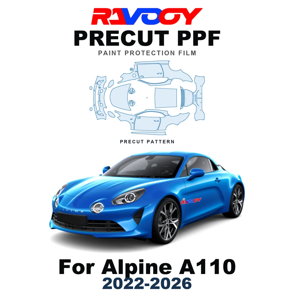 Precut PPF For Alpine A110 Base 2022-2026 8.5mil TPU Paint Protection Film Hood Bonnet Bumper Headlight Self-Healing Clear Kit