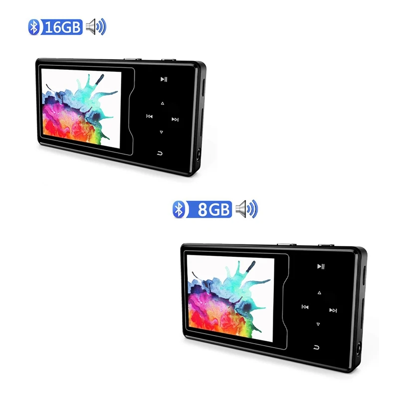 

HIFI MP3-плеер с сенсорной кнопкой Bluetooth 4.2, встроенный динамик, 2,4-дюймовый TFT-экран без потерь с FM-памятью