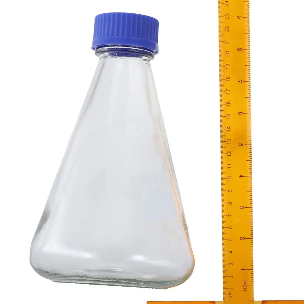 Imagem -06 - Vidro Erlenmeyer Frasco com Tampa de Rosca Azul Boca Larga Vidro Âmbar Claro Vidro Borosilicato Garrafa de Reagente Químico 1000ml