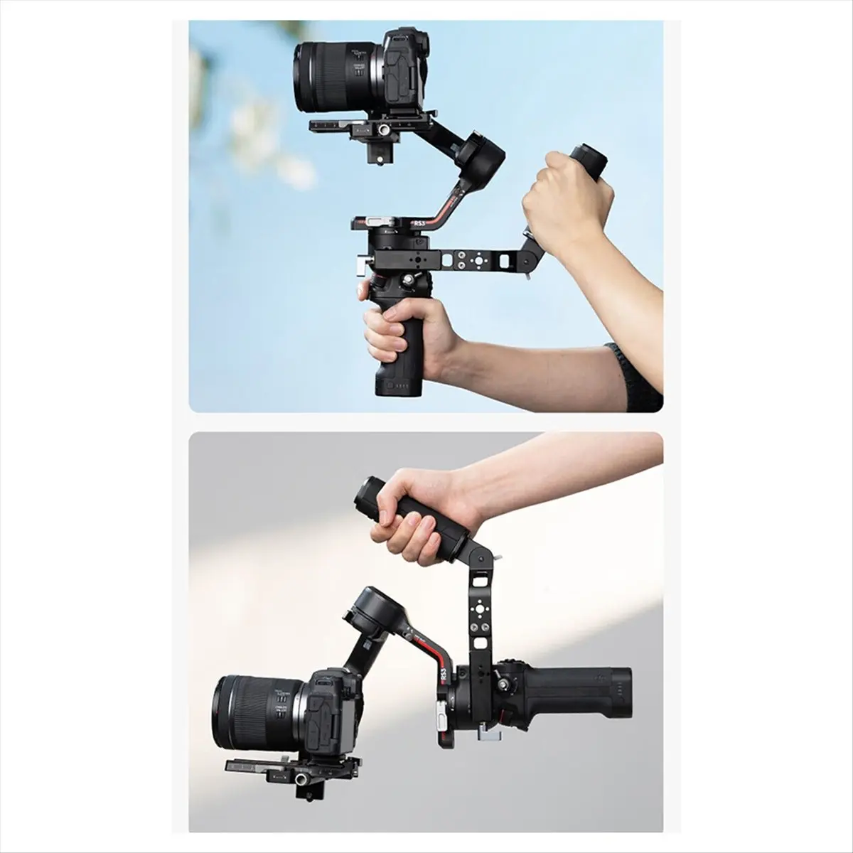 OKgood Adjustable Camera Stabilizer Handle Aluminum Alloy for DJI RS4/3/Mini/Pro/C2 Series Stabilizer Bracket Accessories