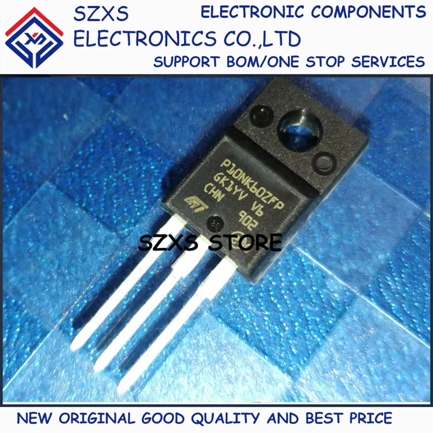 Novo original 10 peças stp10nk60zfp p10nk60zfp TO-220F 600v 10a mosfet transistor de efeito de campo em estoque boa qualidade