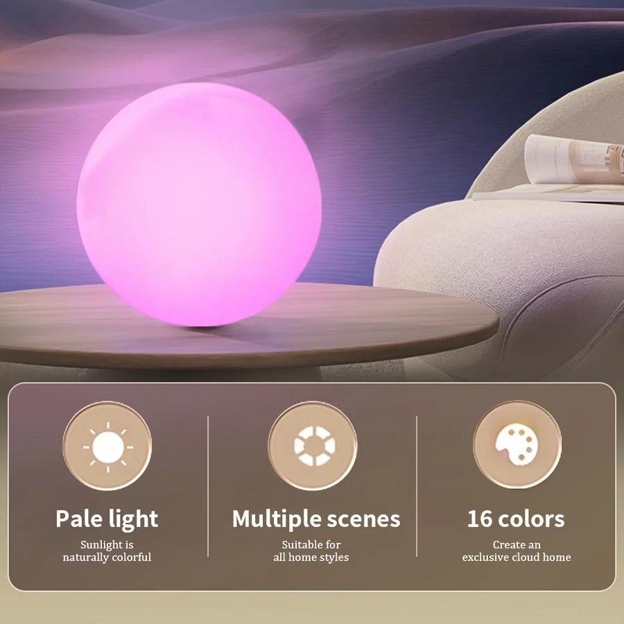 LED Small Night Light 16 Color Adjustable Round Ball Night Light Outdoor Waterproof Swimming Pool Floating Decoration Light