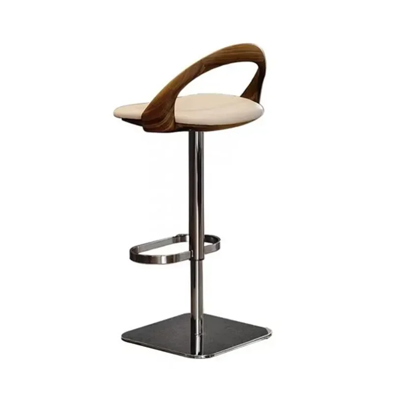 Light luxury rotating lift bar chair Italian simple bar chair modern home solid wood backrest