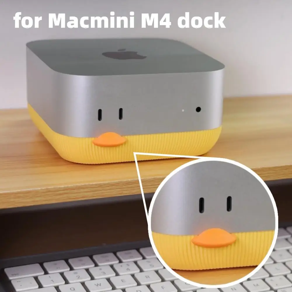 For Mac Mini M4 Dock Base Stand 3D Printed Power Key Front Creative Cute Peripherals For Macmini M4 Dock Power Supply Housing