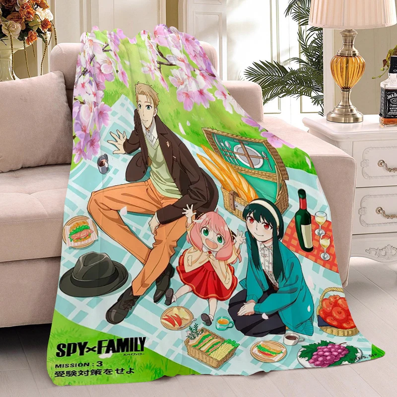 Nap Blanket Sofa S-Spy×Familys Winter Microfiber Bedding King Size Custom Anime Warm Knee Bed Fleece Camping Fluffy Soft Blanket