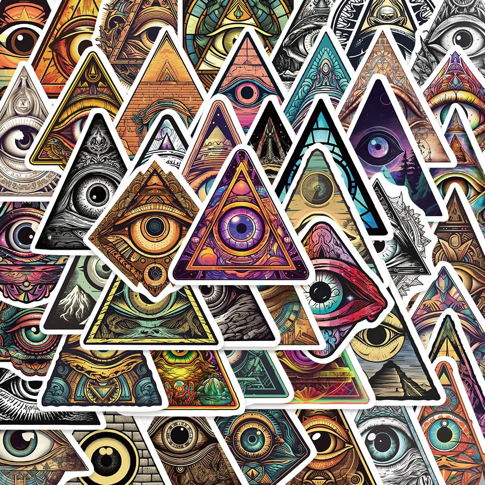 

10/30/50pcs Vintage All Seeing Eye Stickers Decal Waterproof Graffiti Luggage Stationery Laptop Retro Decoration Kid Sticker Toy