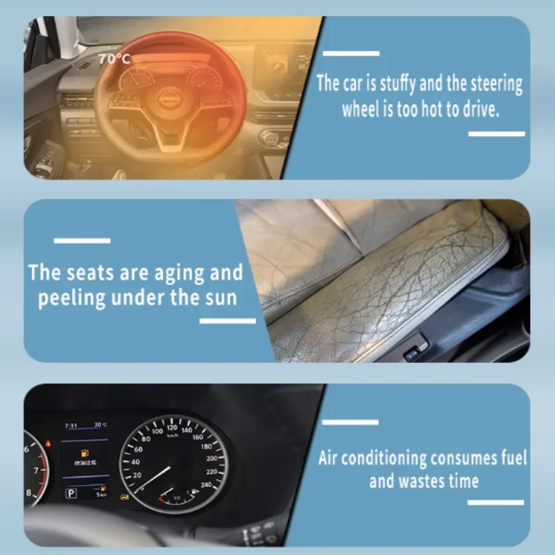 Auto-Sonnenblende für Mercedes-Benz A-Klasse W177 2018~2025 Frontscheiben-Sonnenschutz Wärmeisolierung Sommerkühlung Auto-Zubehör – Detail 4