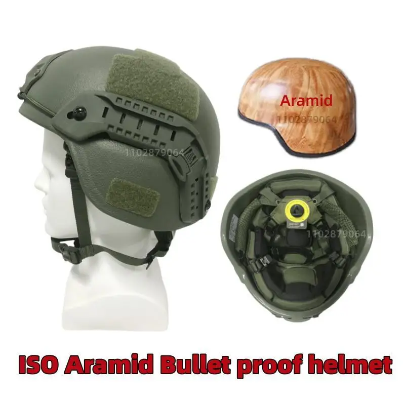 Casco balístico de aramida Kevlar ISO MICH NIJ IIIA.44, cascos tácticos, equipo militar, protección de seguridad, a prueba de balas