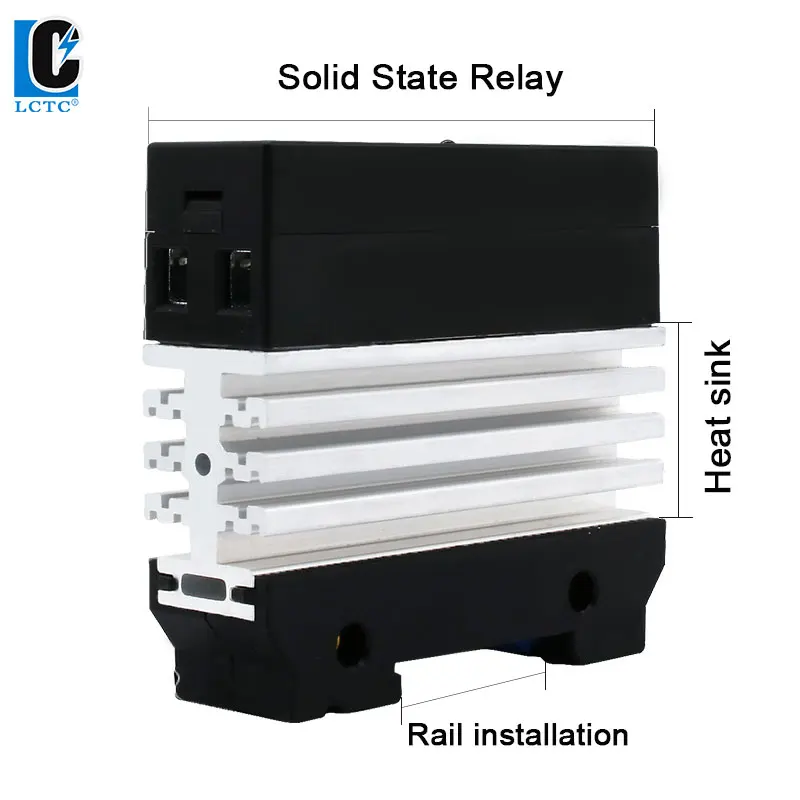 LCTC SSR Solid State Relay Single Phase Din Rail Mounted Slim Relay With Heat Sink 10A 25A 40A 50A 60A 80A Industrial Relay