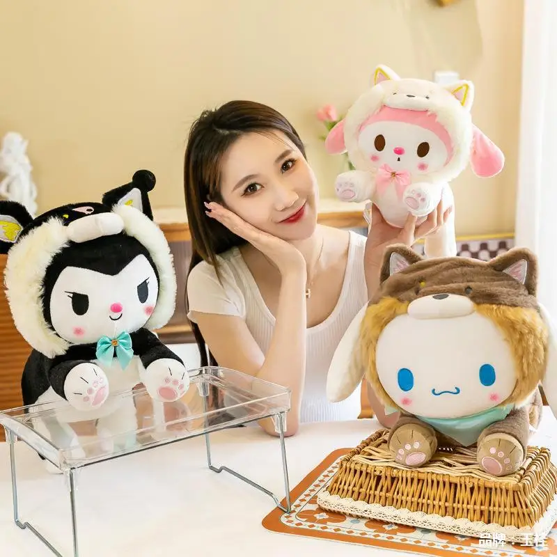 

Подушка Sanrio Kawali Kuromi My Melody Cinnamoroll, плюшевые игрушки, аниме, детские куклы, мультяшная коллекция, детский подарок, 35/45 см