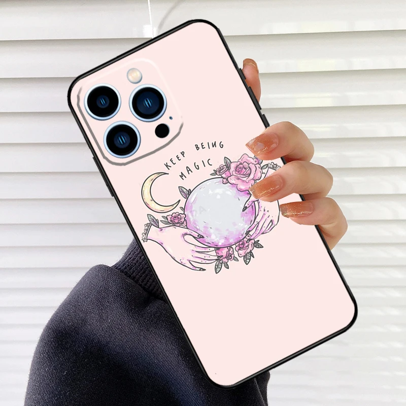 الوردي القط الجمجمة الساحرة الساحرة سيليكون جراب هاتف آيفون 17 الهواء 17 برو 17 برو ماكس غطاء كامل فوندا