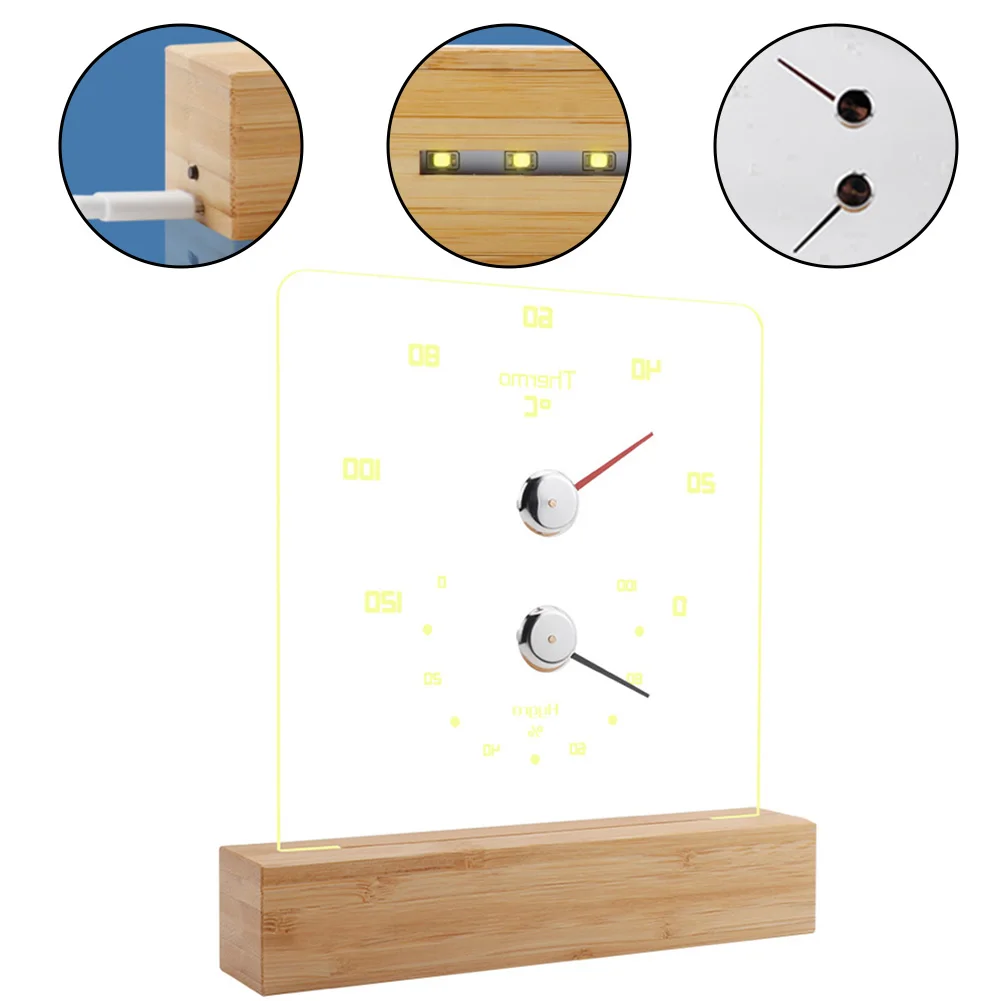 For Home Use Atmosphere Lamp Hygrometer Sauna Experience 20.5*4*22cm Transparent Acrylic Light-transmitting Plate