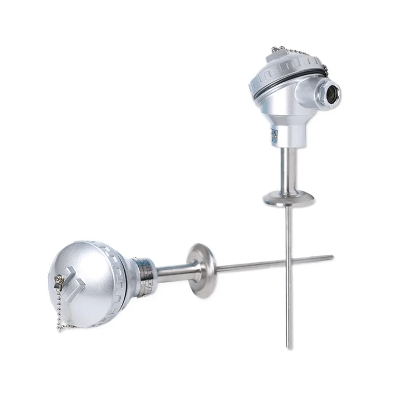 Hygienic Temperature Sensor Transmitter 4-20ma Clamp Probe Armored Thermal Resistance Pt100 Wzpk230