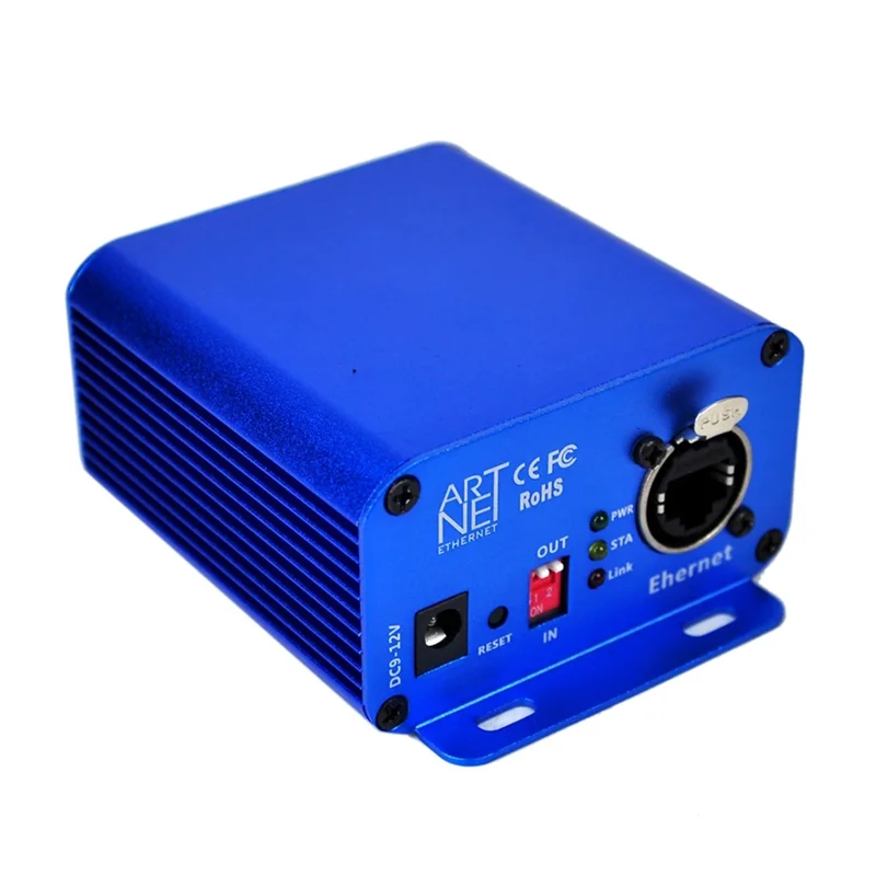 5 Pin 2 Port DMX Artnet Stage Light Controller 5PIN Xlr Socket 2 Way DMX Signal Exchange Tool RJ45 Net Connector