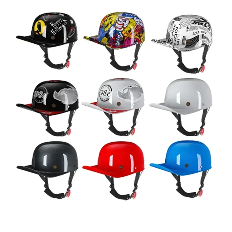 

2022 New Vintage Motorcycle Helmet baseball cap helmet men's and women's children's scooter half face Vintage four seasons hat