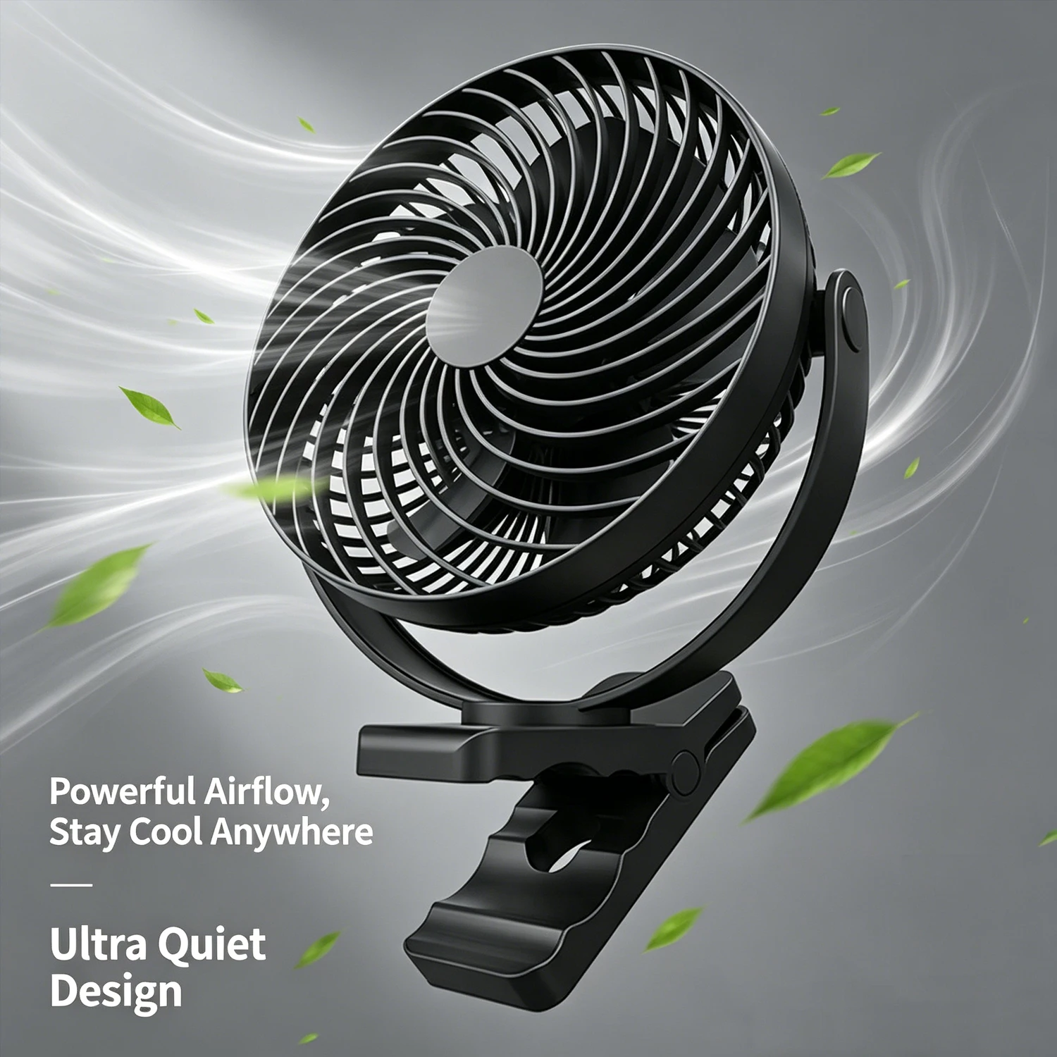 Ventilador Elétrico Sem Fio para Mesa de Casa com Carregamento USB, Bateria de 10000mAh, Ventilador de Teto Portátil com Clip para Viagens ao Ar Livre, 4 Velocidades Ajustáveis