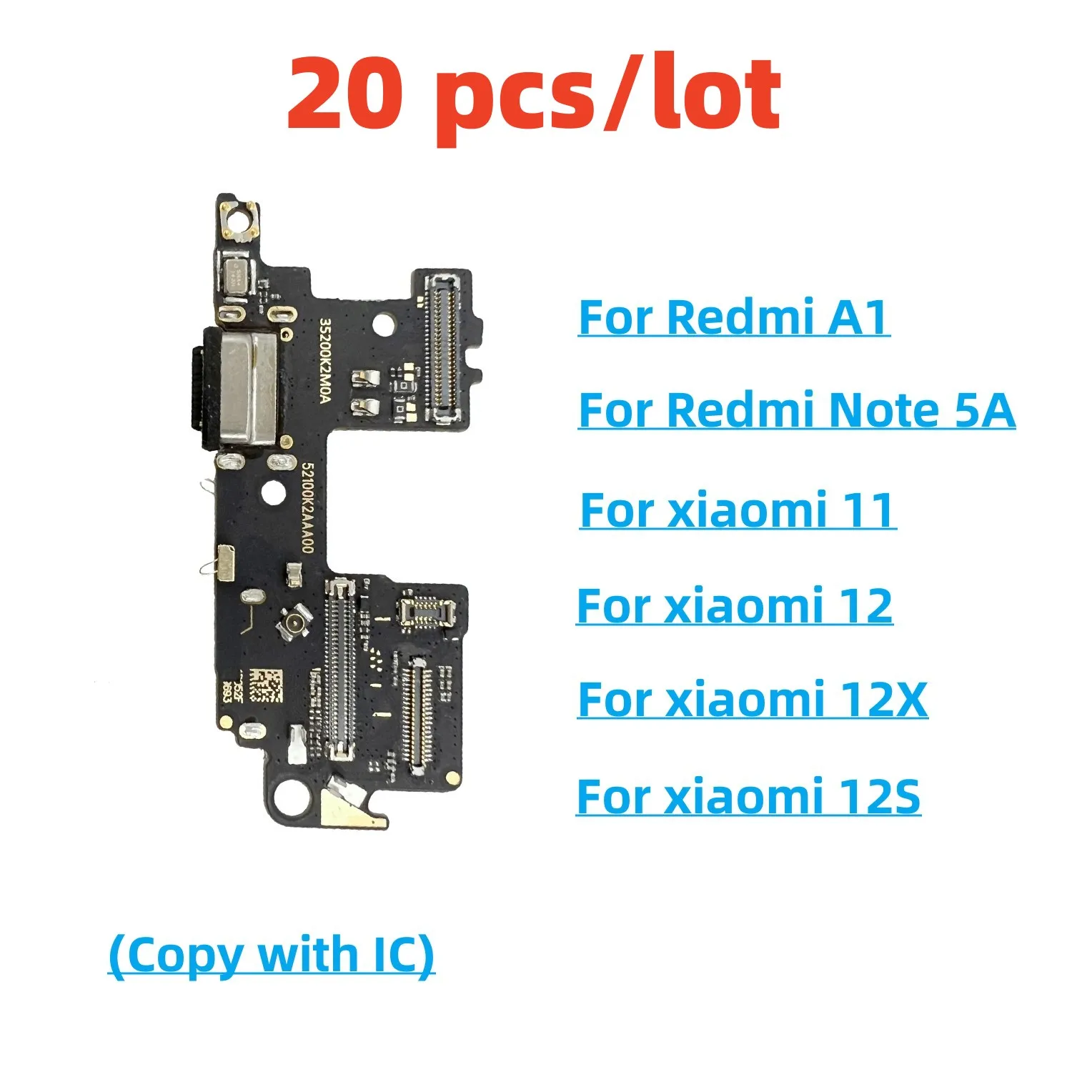 

20 Pcs/Lot, USB Charger Dock Connector Flex Cable For Xiaomi 11 12 12X 12S Redmi A1 Note 5A Charging Board Plug Port