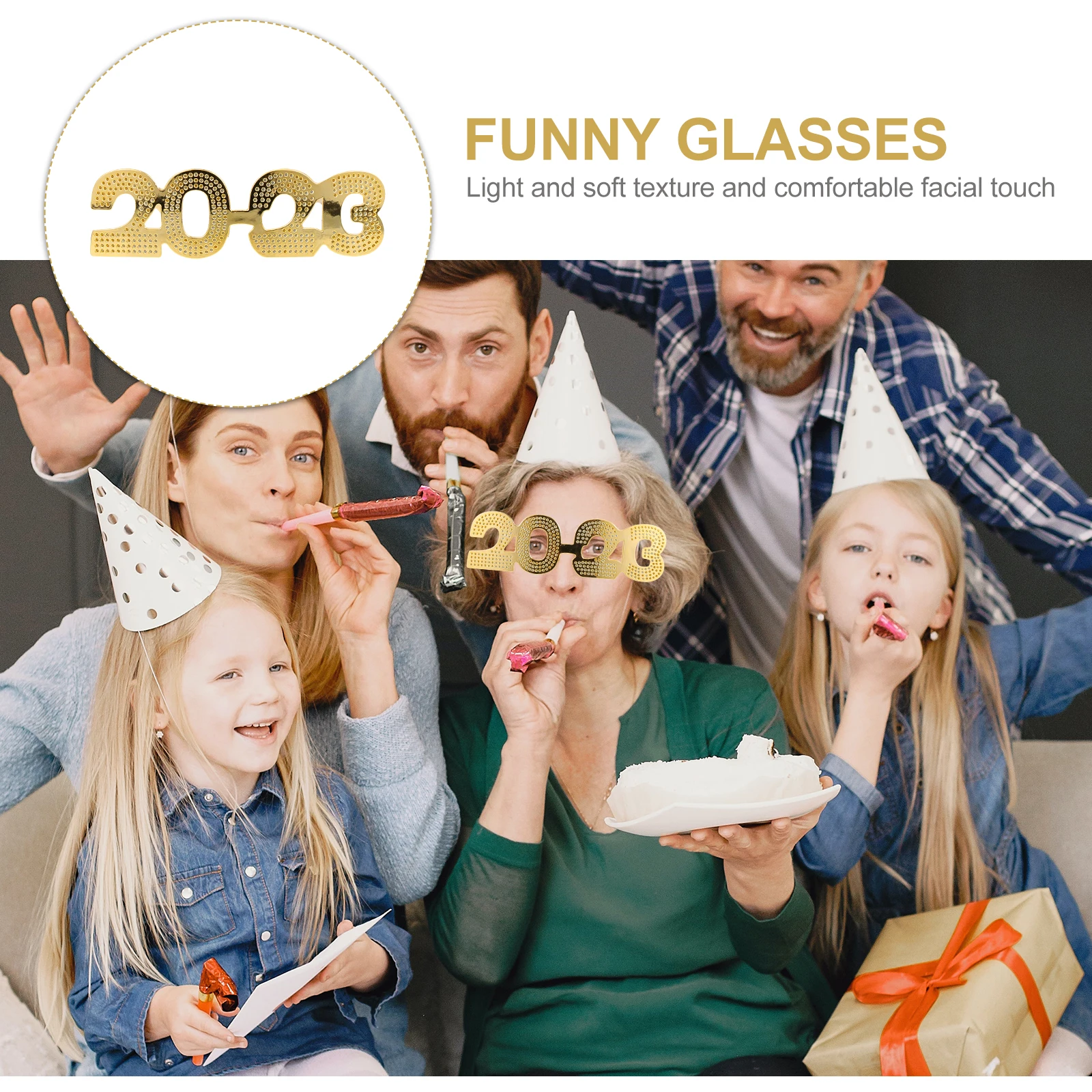 

Glasses Frames for New Year Straight Plate Props Novelty Decorate Eyewear Child