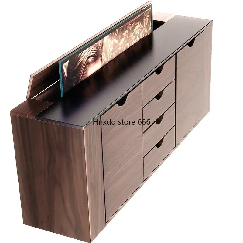 Intelligent remote control invisible lift TV light luxury integrated combination multi-functional partition TV cabinet