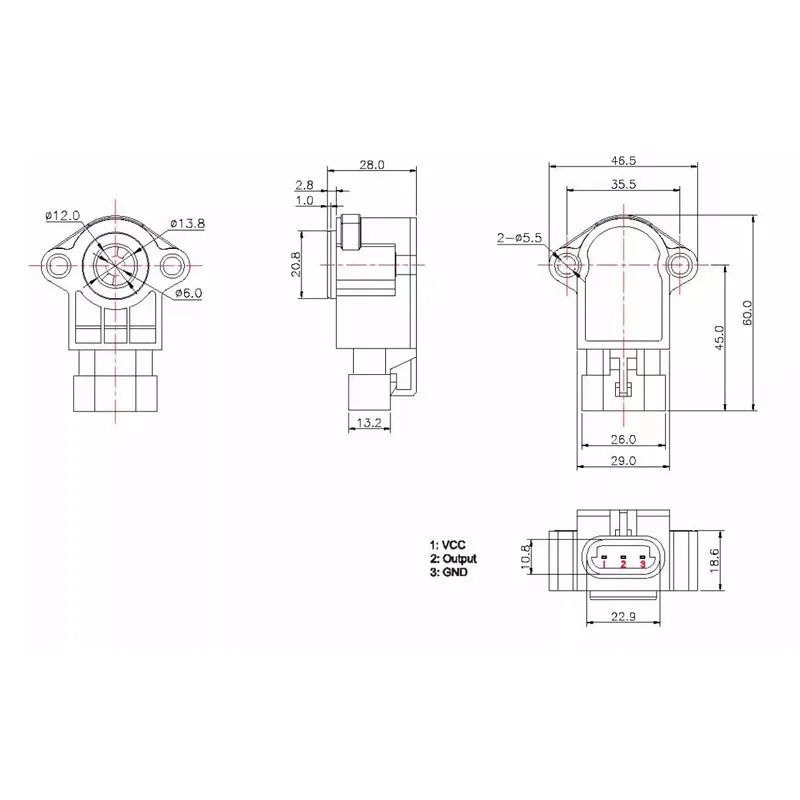 5V DC, IP67 - High-precision non-contact rotation angle sensor module