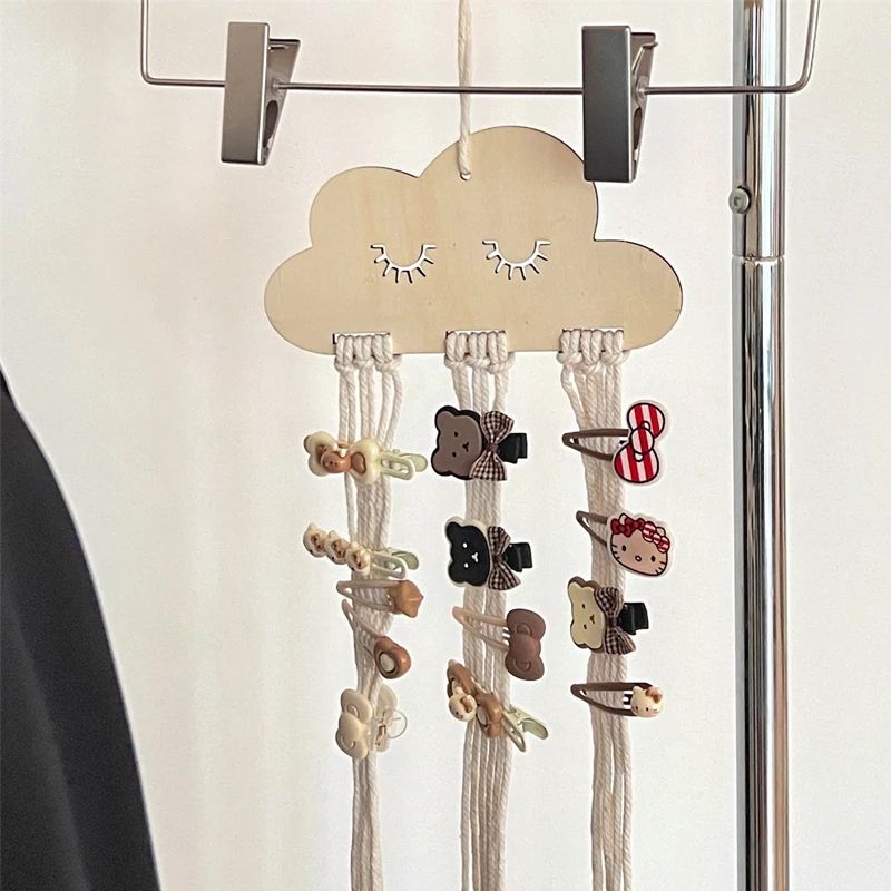 Nuvole tavola di legno fermaglio per capelli per bambini accessori per capelli Storage organizing Hanging accessori fai da te Kit decorazione della