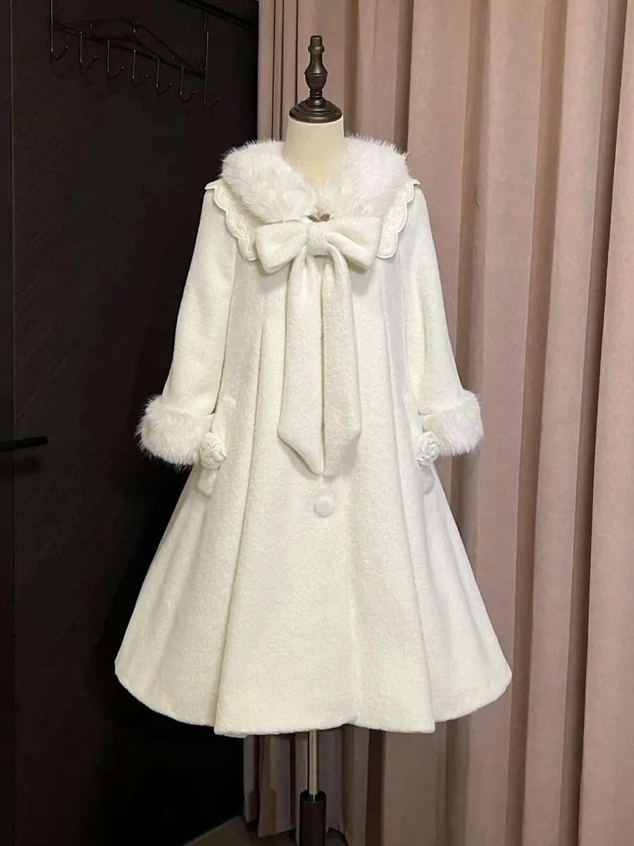 

Japan Sweet And Cute College Style Lolita Bow Coat Design Niche Versatile Coat For Age-Reducing Girls