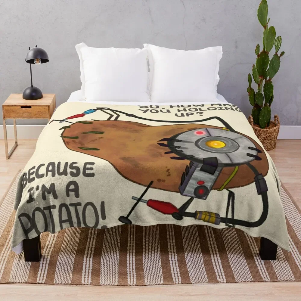 

GLaDOS as a Potato (Detailed) Throw Blanket Decorative Beds Luxury Thicken Blankets