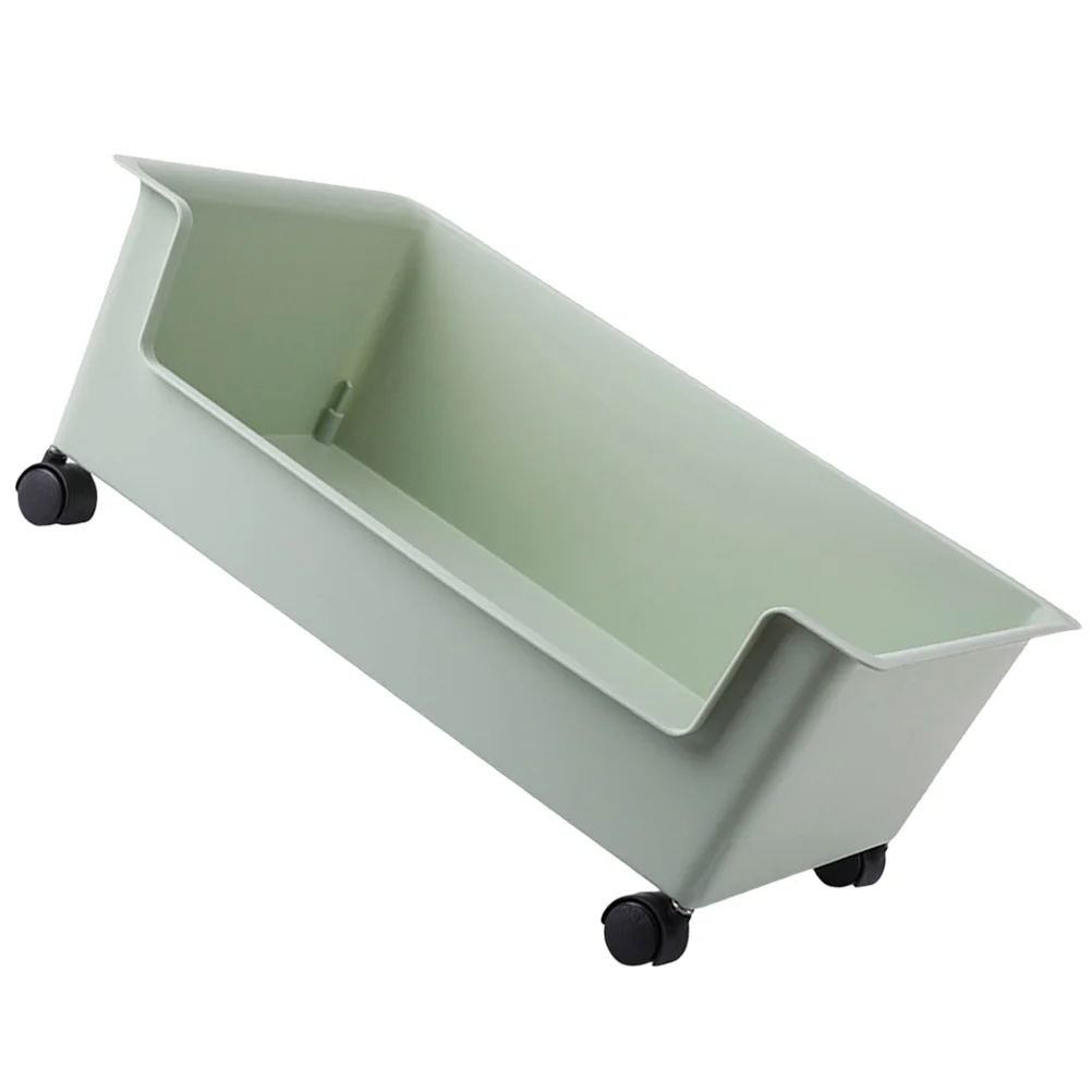 Movable Student Classroom Book Box with Pulleys Storage Case Wheels Container Crate Bookcase Books Organizer Bin