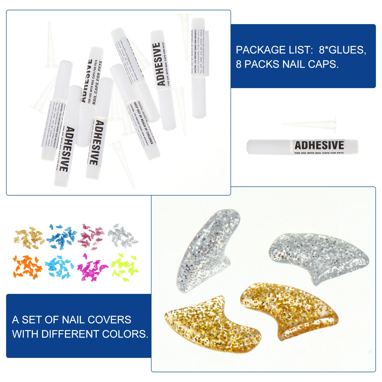 

160Pcs Cat Colorful Premium Silicone Durable Claw Protectors Pet Claw Covers Scratch Prevention