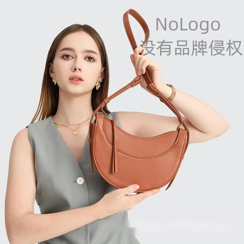 Women Hand Bags Casual Hobo Bag Luxury Brand Handbag Large Capacity PU Half Moon Crescent Bag Saddle Shoulder Bag Bucket Bag Bag