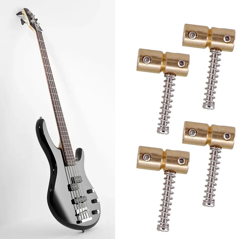 للجيتار الكهربائي 4 سلسلة جسر السروج استبدال مجموعة 4 قطع بكرات معدنية لتحسين النغمة وتقليل ارتداء سلسلة #6