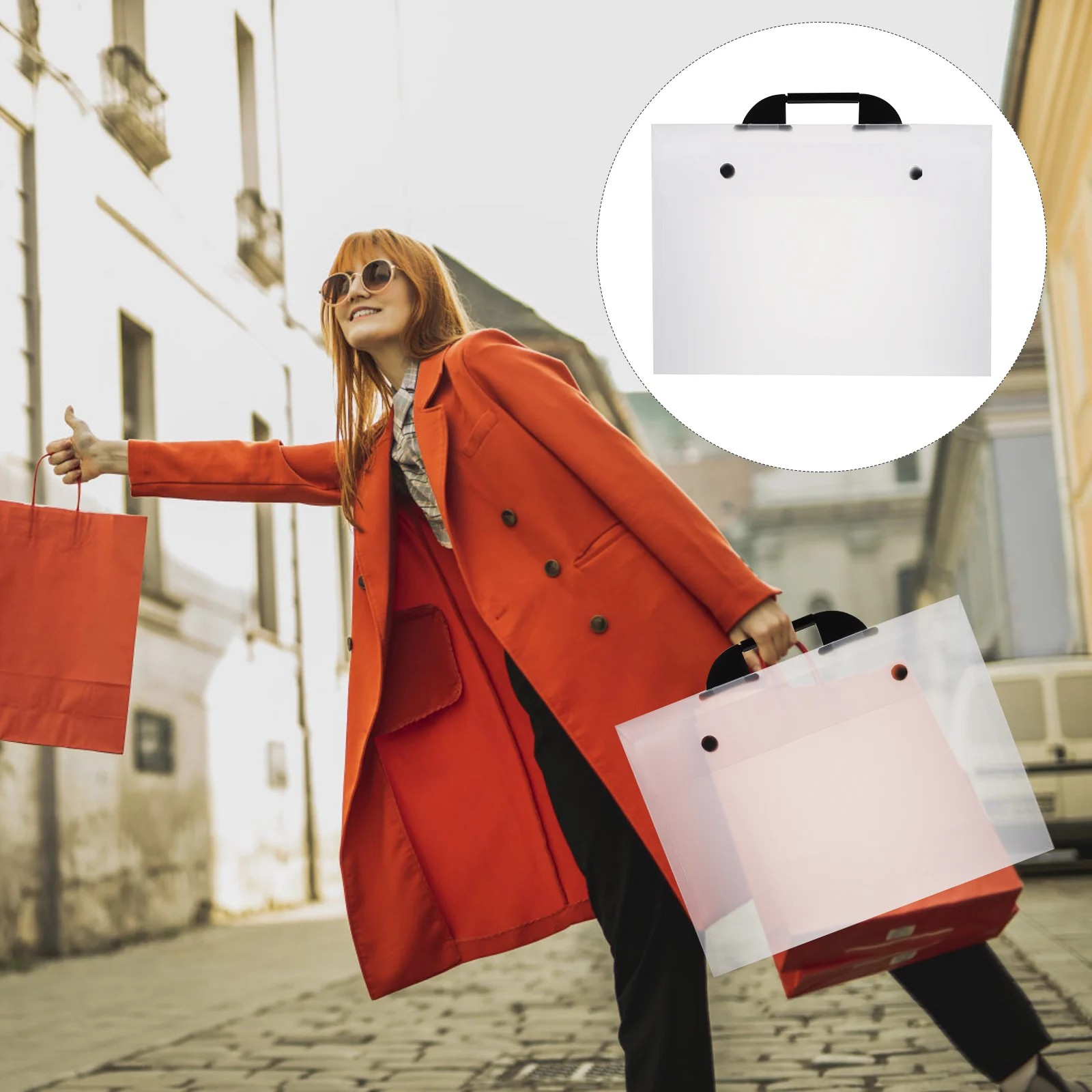 A3 Album Clip Portable Portfolio Travel Tote Bags Artwork Storage Drawing Plastic Pictorial