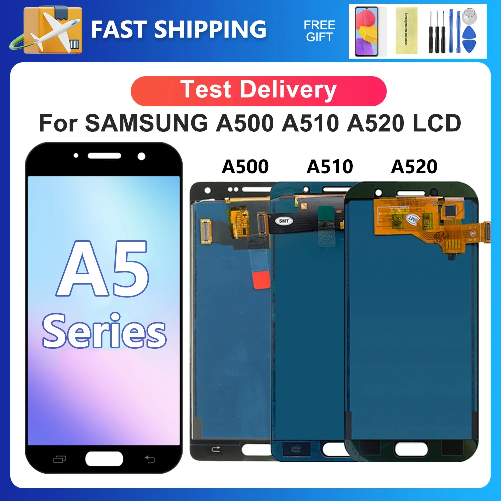 Tested For Samsung A5 2015 2016 2017 For A500 A510 A520 LCD Display Touch Screen Digitizer Assembly Replacement