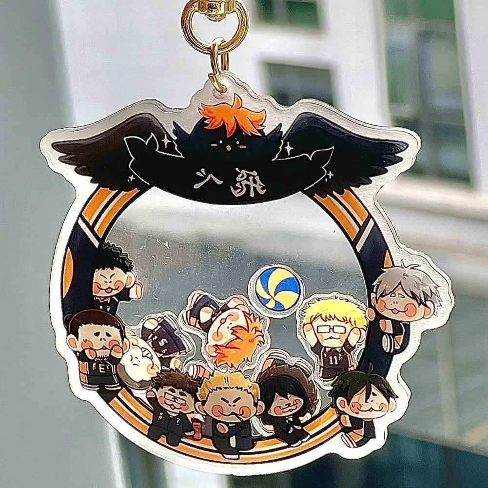أنيمي هايكيو!! سلسلة مفاتيح مصنوعة من الأكريليك عمل الشكل الكرتون مضحك Shakable كيرينغ قلادة قلادة حقيبة اكسسوارات الديكور الهدايا
