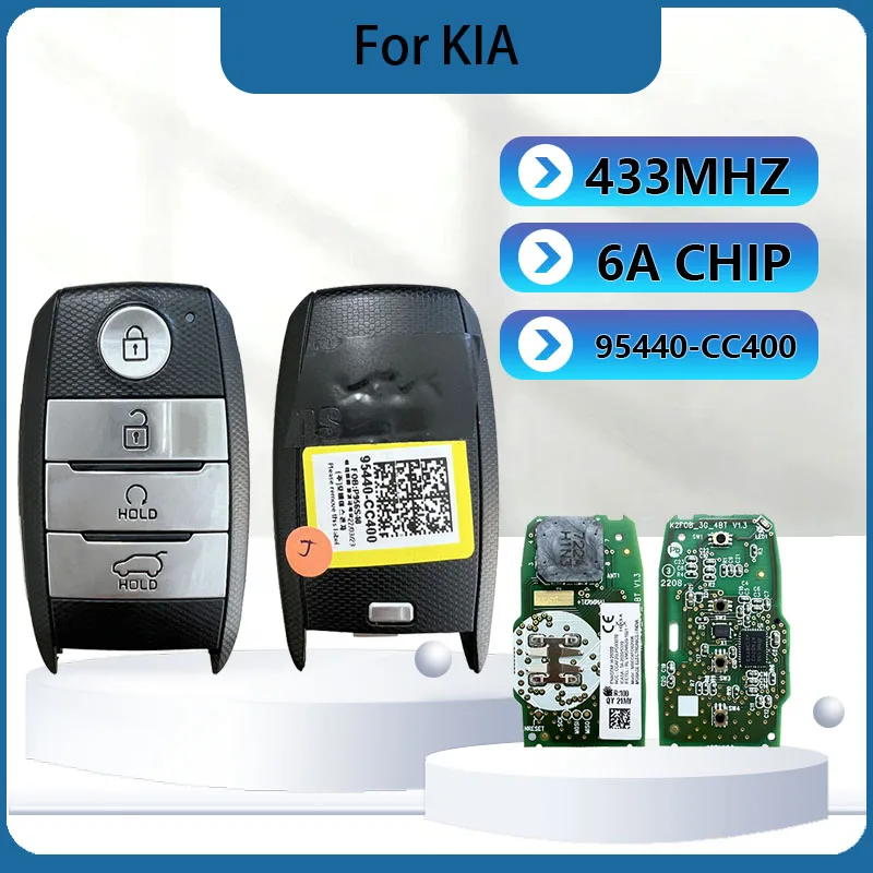 

CN051169 Original 4 Buttons Smart Remote Key PN 95440-CC400 FCC MBEC4FOB2006 6A Chip 433MHz Keyless Go For KIA Sonet 2021